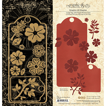Graphic45- Dies - Large tag, ATC tag och blommor