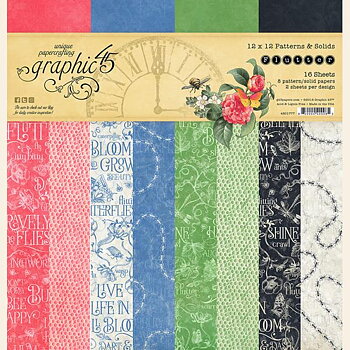 Graphic45 -  Flutter-  baspapper Patterns & Solids 12" x 12"