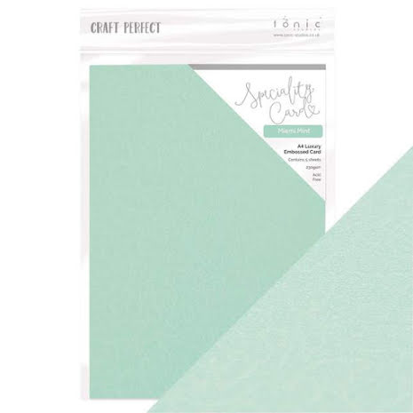 Tonic Studio - Craft Perfect Luxury Embossed Cardstock A4 5/Pkg - Miami Mint