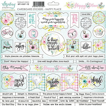 Mintay - Stickers på Chpboard - Happy Place 12x12"