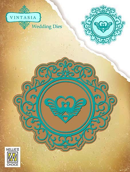 Nellie`s Choice - Vintasia Wedding Dies - Frame round with doves