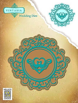 Nellie`s Choice - Vintasia Wedding Dies - Frame round with doves