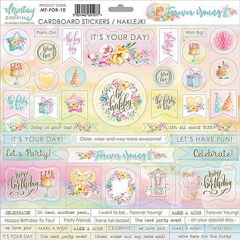Mintay - Stickers på Chipboard - Forever Young 12x12"