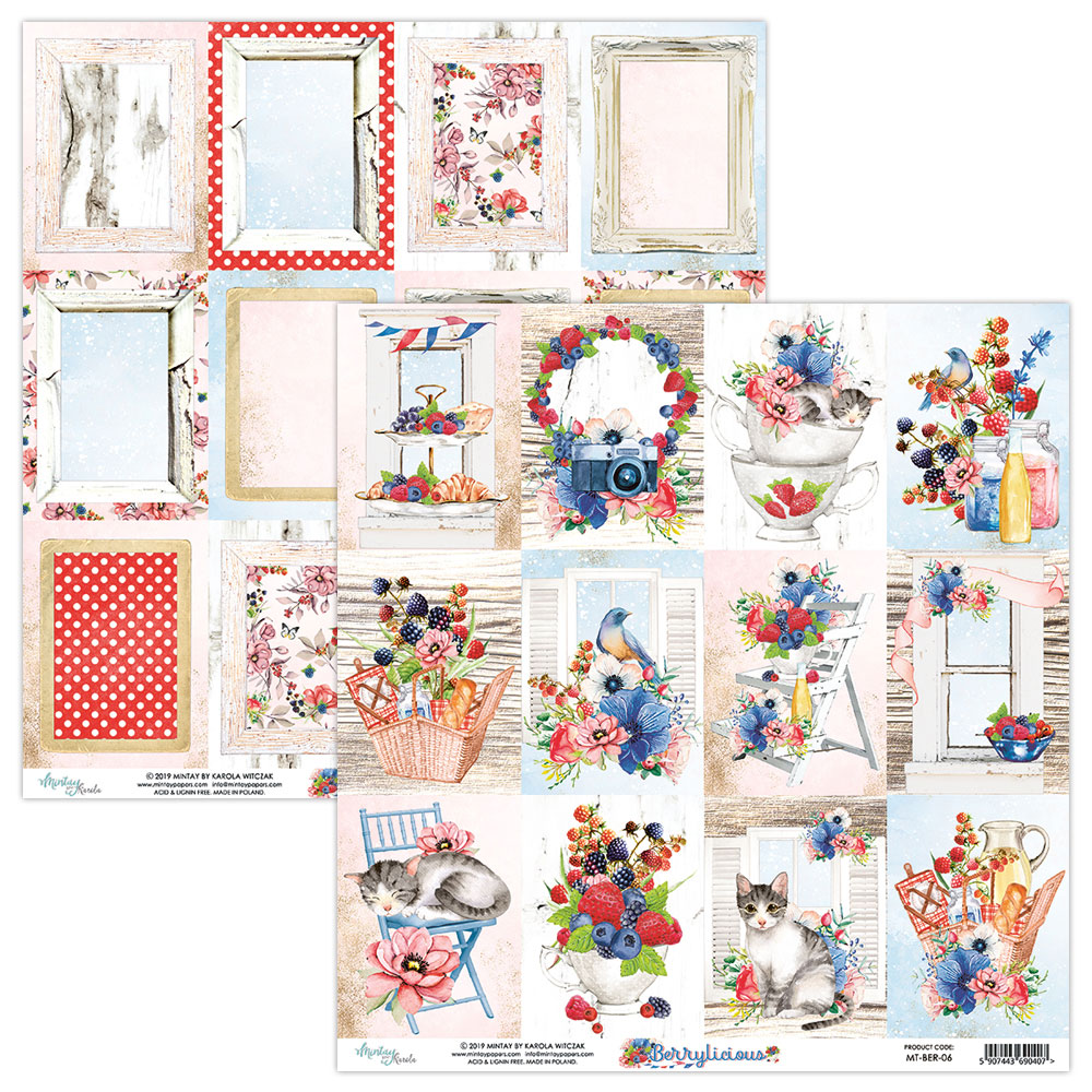 Mintay - Berrylicious dubbelsidigt ark 12x12"