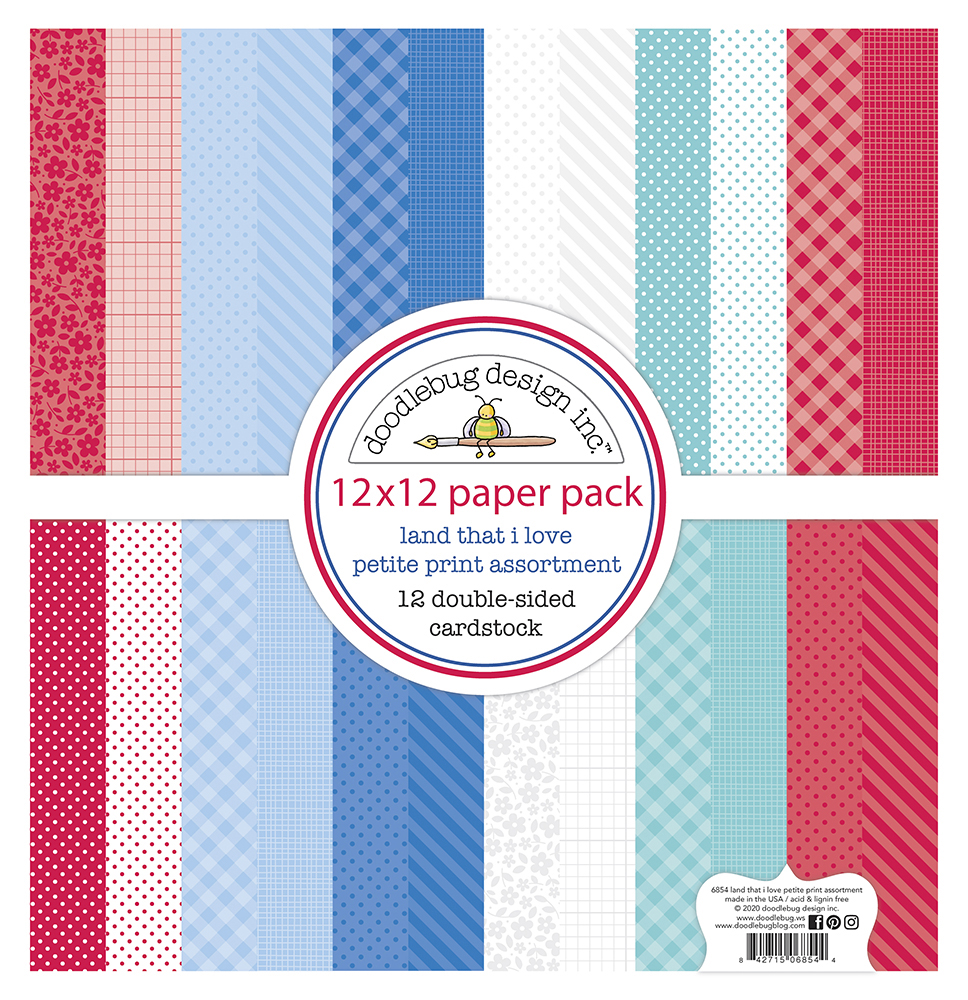 Doodlebug - Baspapper - Land That I Love Petite Print 12x12"