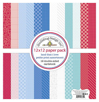 Doodlebug - Baspapper - Land That I Love Petite Print 12x12"