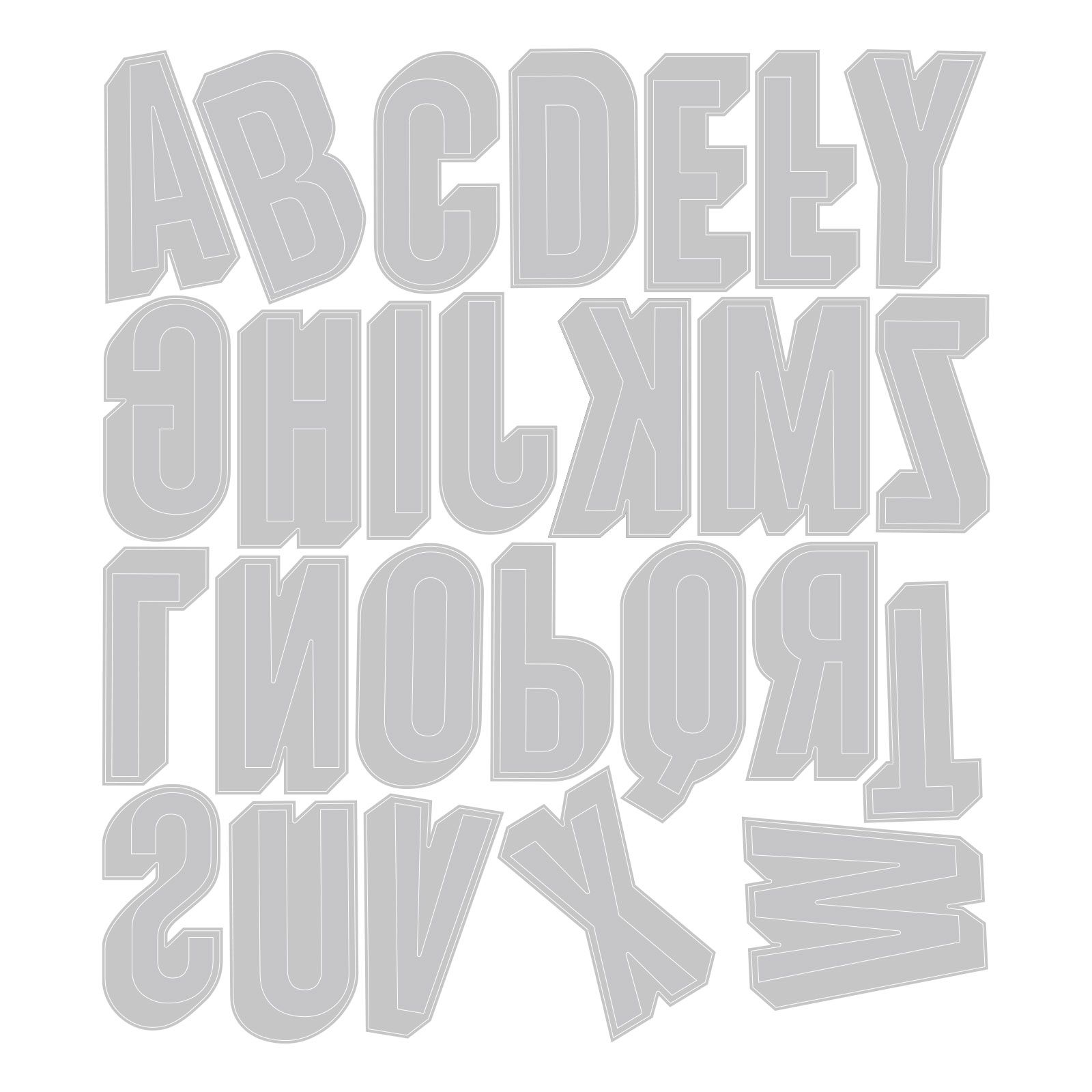 Sizzix - Thinlits Die Set - Alphanumeric Shadow Upper - 2