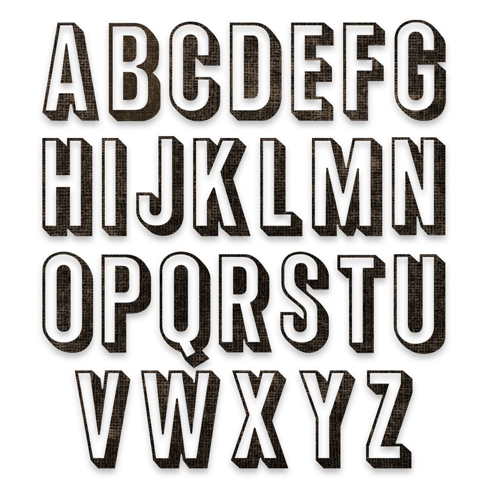 Sizzix - Thinlits Die Set - Alphanumeric Shadow Upper
