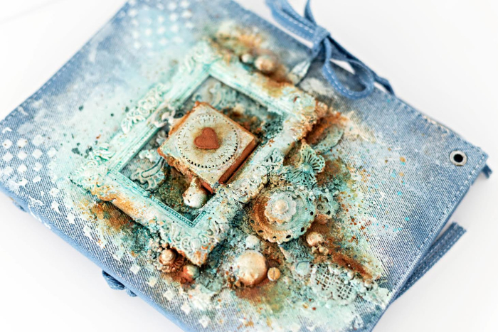 Prima, Vintage Vanity Denim Art Journal, 7" x 9" - 3