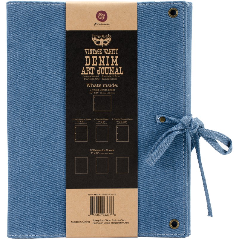 Prima, Vintage Vanity Denim Art Journal, 7" x 9" - 2