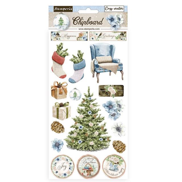 Chipboard 15x30 cm - Romantic Cozy winter