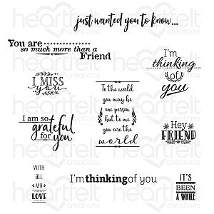 Heartfelt - Stämpelset - For My Friend Sentiments Cling Stamp Set