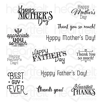 Heartfelt - Stämpelset - Thank You Sentiments Cling Stamp Set