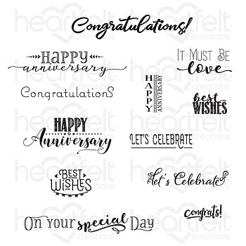 Heartfelt - Stämpelset - Celebrate Love Sentiments Cling Stamp Set