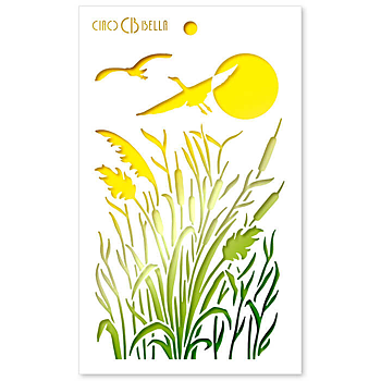 Ciao Bella - Typha - stencil 5x8"