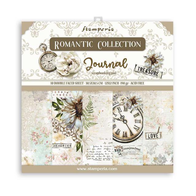 Stamperia -  Romantic Journal - 10 olika dubbelsidiga ark 12x12"