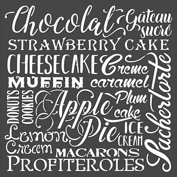 Stamperia - Thick stencil - Chocolat 18x18