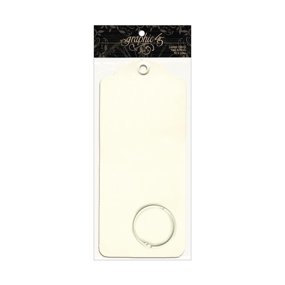  Graphic45 - Large tags - Ivory