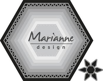 Marianne Design - Punch Dies Basic zeshoek 12x16