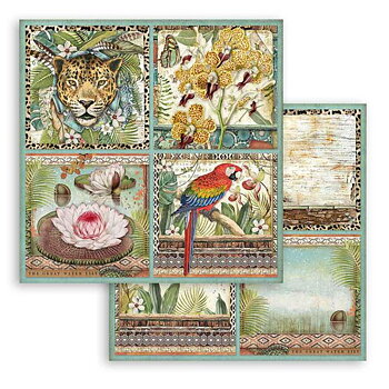 Stamperia - Double Face Paper - Amazonia square tags- 12x12"