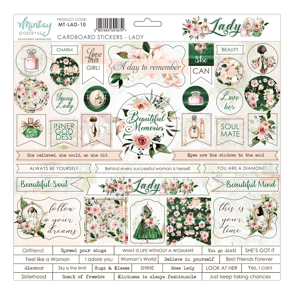 Mintay - Stickers på Chpboard - Lady 12x12"