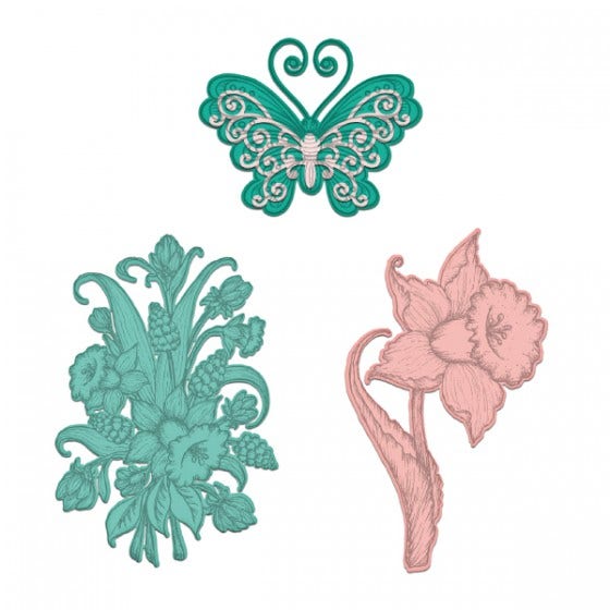 Heartfelt - Delightful Daffodil & Butterfly - dies - 2