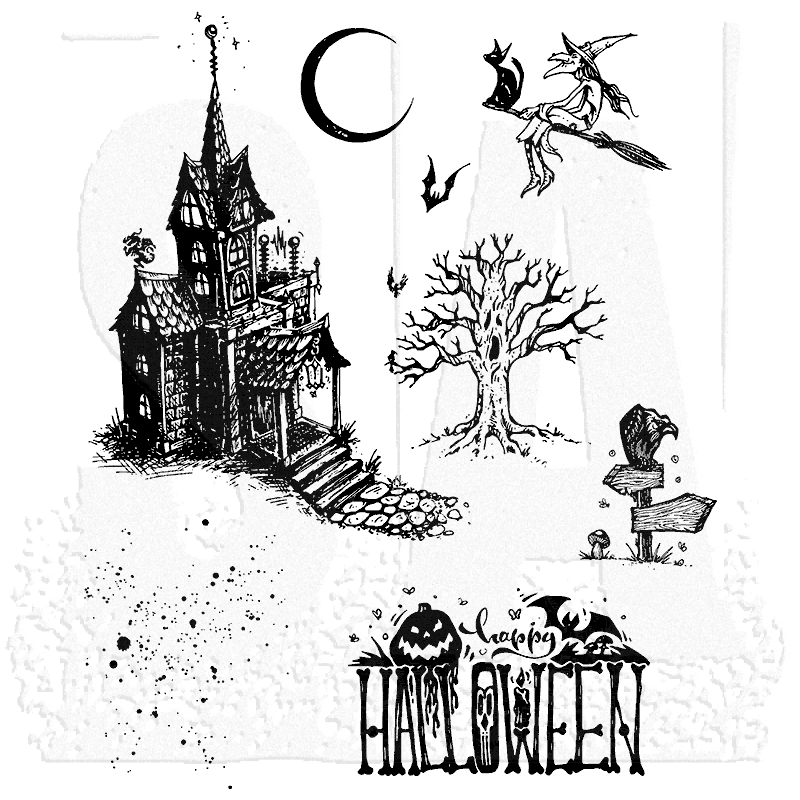 Tim Holtz - Cling stamps - Haunted House - Maries Skaparhörna