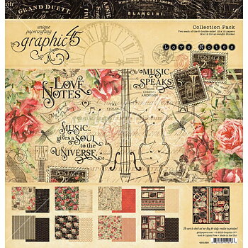 Graphic45 - Love Notes - Collection pack 12x12" inkl stickersark