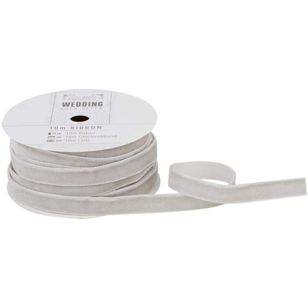 Sammetsband - Silver - 10 meter