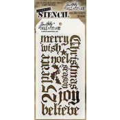 Tim Holtz - Layering stencil - Holiday Script