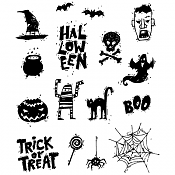 Tim Holtz - Cling stamps- Spooky Scribbles