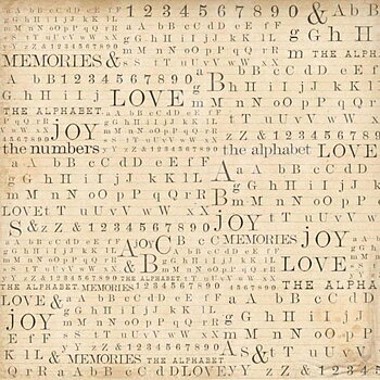 Stamperia - Servettpapper - Alphabet, numbers and words