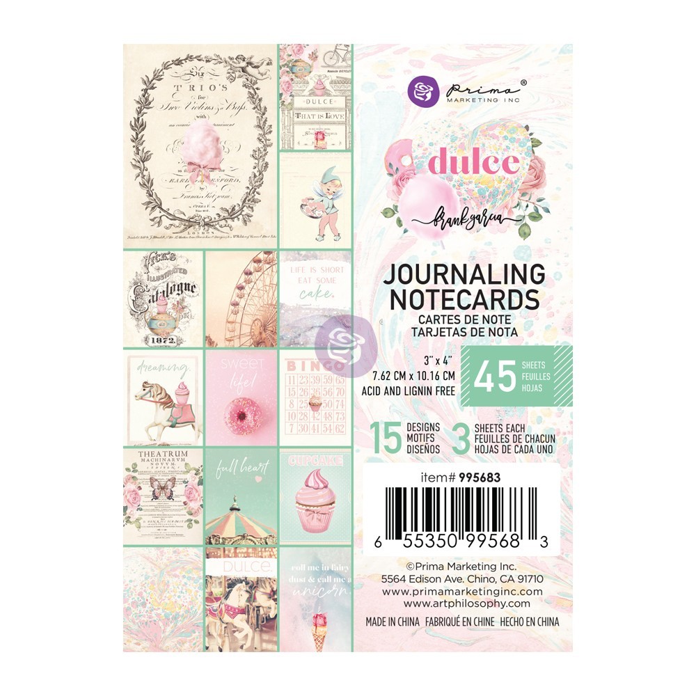 Prima - Dulce - Journaling cards 3x4"