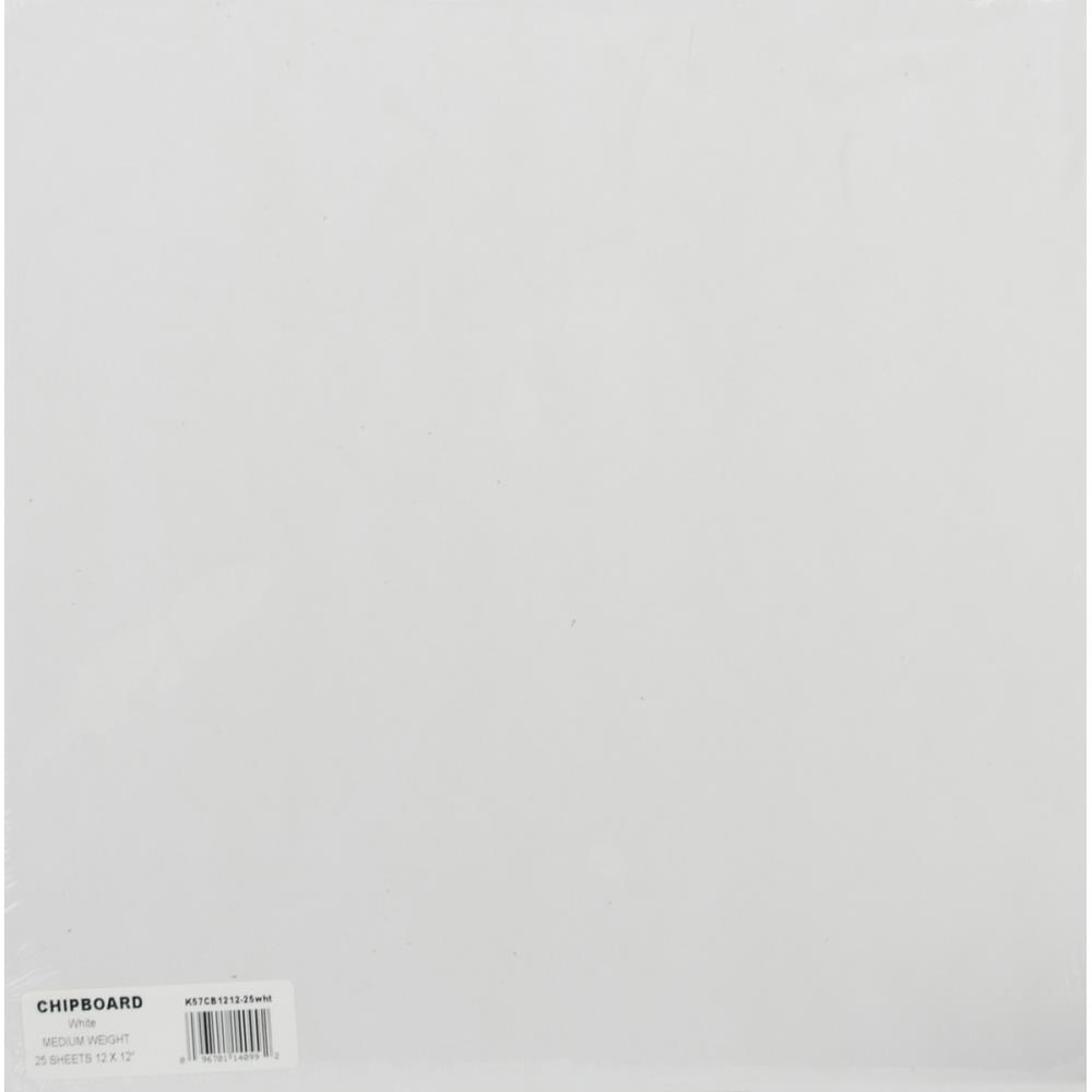 Chipboard- Vit  - 12 x 12"  (30,5x30,5cm)