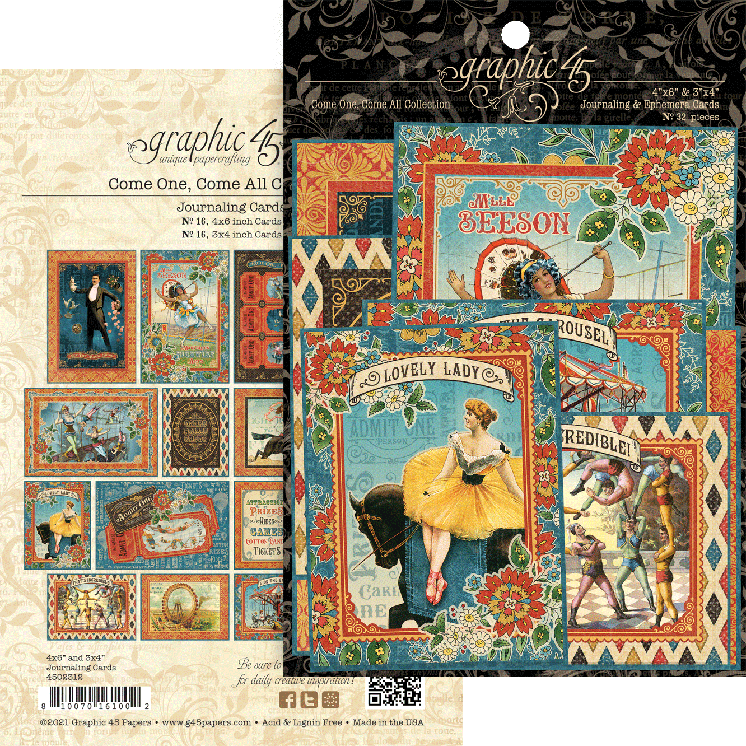  Graphic45 - Come one, Come all - Ephemera & Journaling cards 