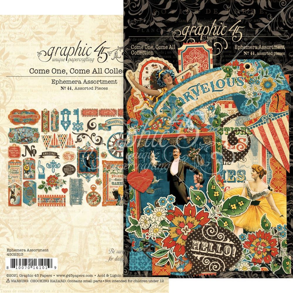 Graphic45 - Come One, Come All! -  Die-Cut Assortment