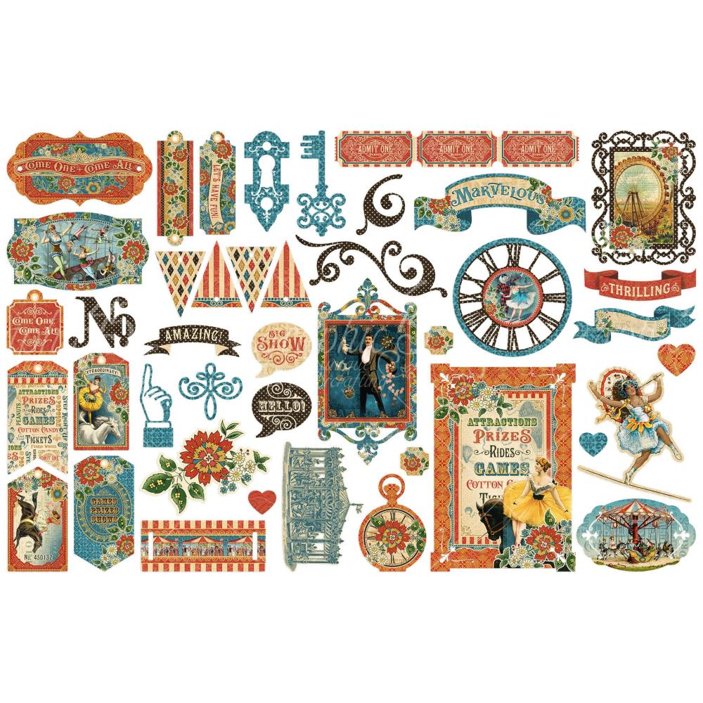 Graphic45 - Come One, Come All! -  Die-Cut Assortment - 2