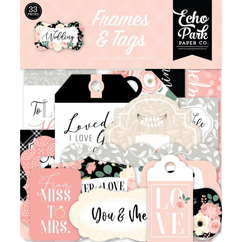 Echo Park  - Cardstock Ephemera - Frames & Tags - Wedding