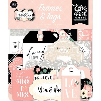 Echo Park  - Cardstock Ephemera - Frames & Tags - Wedding