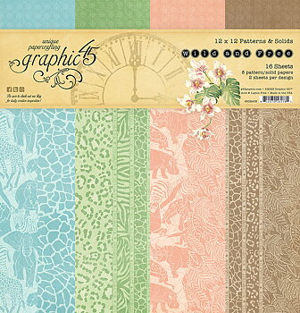 Graphic45 - Wild & Free -  baspapper Patterns & Solids 12" x 12"