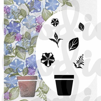 Card-io Majestix - Stamping With a Twist - Potted Petunia