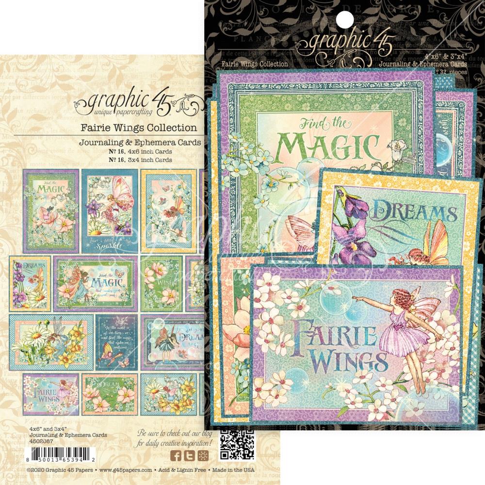 Graphic45 - Fairie Wings - Journaling & Ephemera Cards - 2