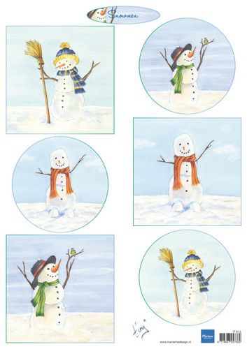 Marianne D  - Decoupageark- Tiny's Snowmen  - 1 ark