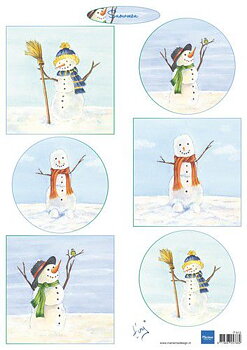 Marianne D  - Decoupageark- Tiny's Snowmen  - 1 ark