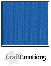 CraftEmotions linen cardboard 10 Sh signal blue 30,5x30,5cm / LC-15