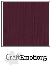 CraftEmotions linen cardboard 10 Sh burgundy 30,5x30,5cm / LC-67