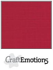 CraftEmotions linen cardboard 10 Sh Christmas red 30,5x30,5cm / LC-07