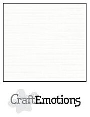 CraftEmotions linen cardboard 10 Sh white 30,5x30,5cm / LC-02