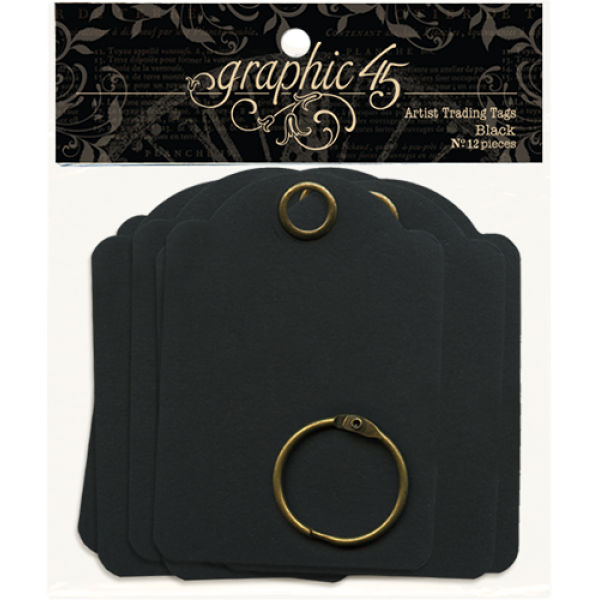  Graphic45 - Trading tags - black