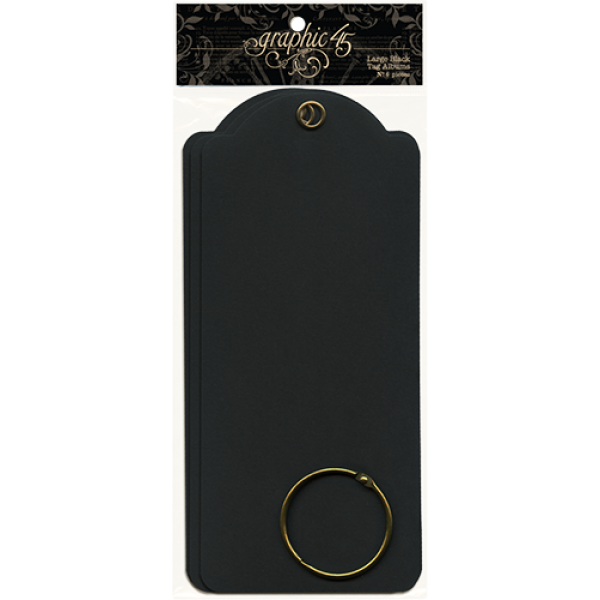  Graphic45 - Large tags - black